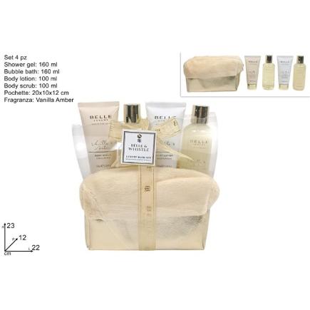 SET 4 PIEZAS LINEA CORPORAL DORADO SET REGALO BELLEZA