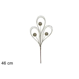 TALLO HILOS CON BOLAS BRILLANTES 46 CM CHAMPAN