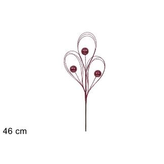 TALLO HILOS CON BOLAS BRILLANTES 46 CM ROSA