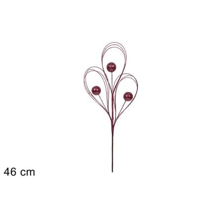 TALLO HILOS CON BOLAS BRILLANTES 46 CM ROSA