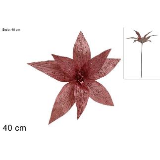 TALLO FLOR BRILLANTE 40 CM ROSA
