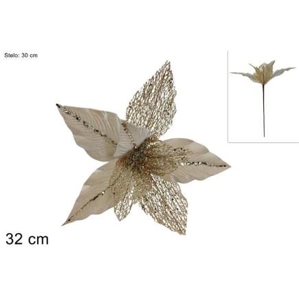 TALLO FLOR TERCIOPELO MALLA 32 CM CHAMPAN