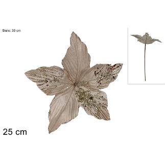 TALLO FLOR TERCIOPELO BRILLANTE 25 CM CHAMPAN