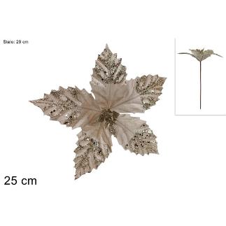 TALLO FLOR DE NAVIDAD 25 CM CHAMPAN
