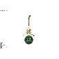 BOLA 19 CM METAL VERDE CON LAZO DORADO