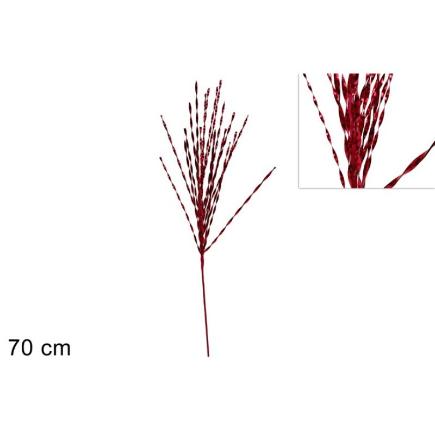 TALLO COLGANTE HILOS LAMINADOS 70 CM ROJO