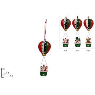COLGANTE GLOBO AEROSTATICO PERSONAJE NAVIDEÑO DECORADO CON CUADRADOS SUR