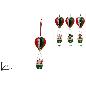 COLGANTE GLOBO AEROSTATICO PERSONAJE NAVIDEÑO DECORADO CON CUADRADOS SUR