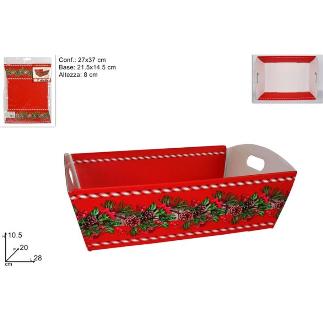 CESTA CARTON NAVIDAD ROJA 28X20X8 CM