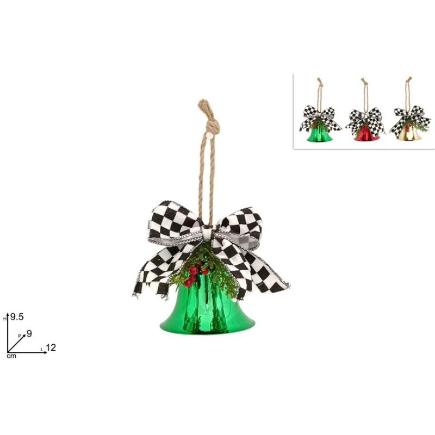 COLGANTE CON CAMPANA Y CON LAZO DEC CON CUADROS 3 COL