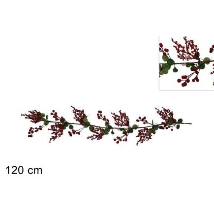 GUIRNALDA CON BAYAS Y HOJAS 120 CM