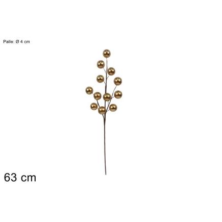 TALLO BOLAS 4 CM DORADAS 63 CM