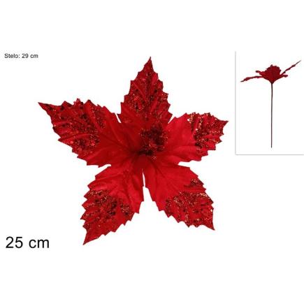 FLOR POINSETIA 25 CM ROJO