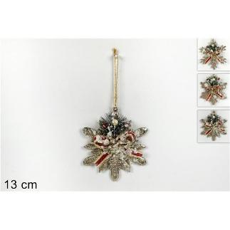 COLGANTE COPO DE NIEVE PURPURINA C/LAZO 3 SURT