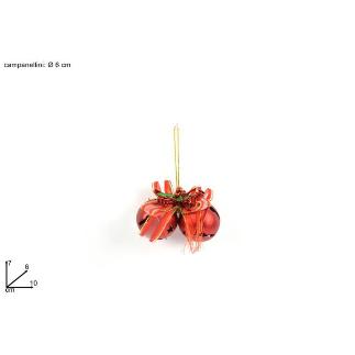 SET 2 BOLAS 6 CM C/LAZO ROJO