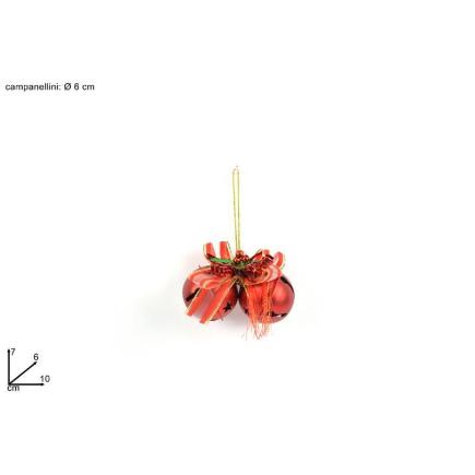 SET 2 BOLAS 6 CM C/LAZO ROJO