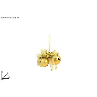 SET 2 BOLAS 6 CM C/LAZO ORO