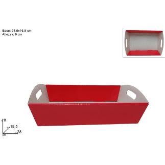 CESTA MEDIANA DE CARTON NAVIDAD ROJO