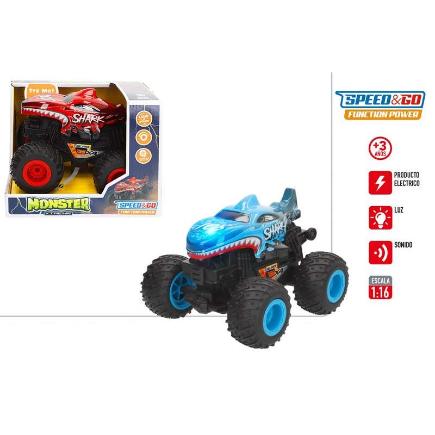 COCHE 4A4 SHARK 1:16 C/LUZ SPEED&GO
