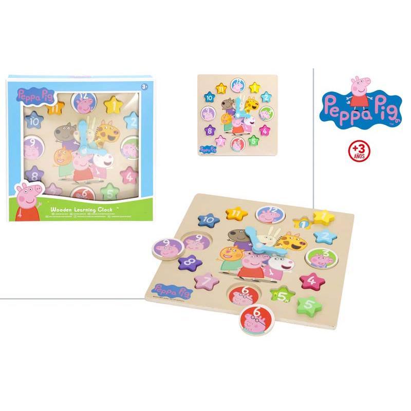 RELOJ EDUCATIVO MADERA PEPPA PIG