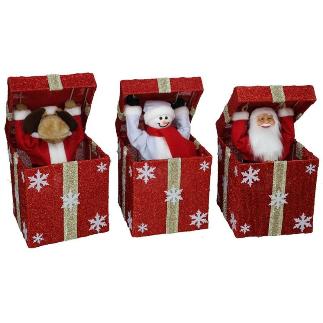 FIG. XMAS SALIENDO DE CAJA C/LUZ 50 CM