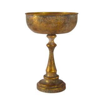 ALZADORA LISA CON BASE METAL DORADO ANT D22 CM H33 CM