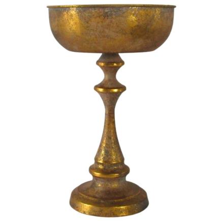 ALZADORA LISA CON BASE METAL DORADO ANT D22 CM H37 CM