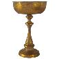 ALZADORA LISA CON BASE METAL DORADO ANT D22 CM H37 CM