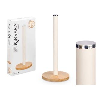 PORTARROLLO BAMBU CREMA 15x15x34 CM