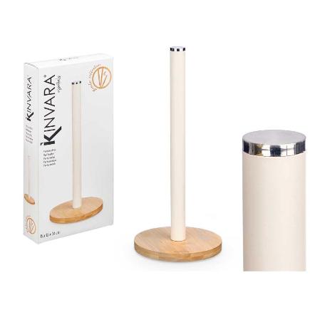PORTARROLLO BAMBU CREMA 15x15x34 CM