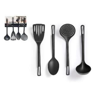 SET 4 UTENSILIOS NEGROS