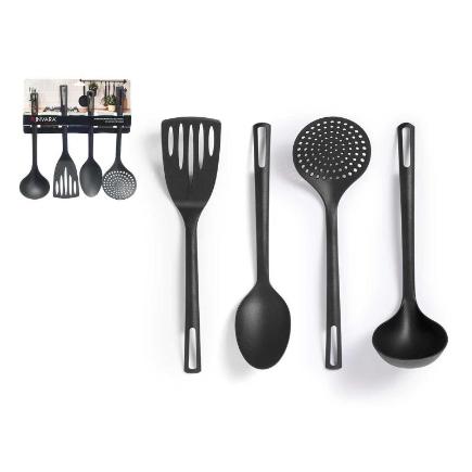 SET 4 UTENSILIOS NEGROS