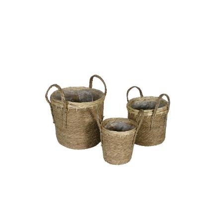 SET 3 MACETEROS RED ASAS MIMBRE SEAGRAS NAT 32X31