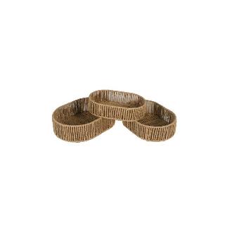 SET 3 CESTAS OVAL TOSTADO G-33X24X9 CM