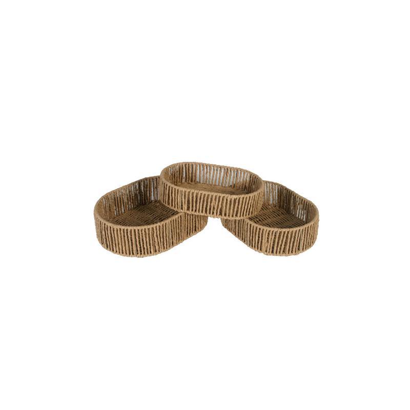 SET 3 CESTAS OVAL TOSTADO G-33X24X9 CM
