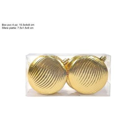 BOLAS PLANAS 8 CM 4 PZAS DORADAS