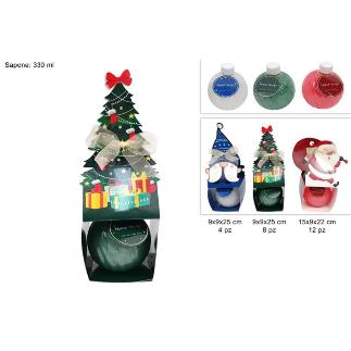 PELOTA NAVIDEÑA CON JABON LIQUIDO 330 ML SURT