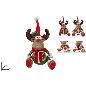 RENO NAVIDEÑO SENTADO 51 CM CON VESTD DE LANA ROJO Y VERDE SRT