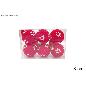 BOLAS 8 CM 6 PIEZAS FLOCADAS ROJA CON ESTRELLAS Y DIAMANTES EN CAJA