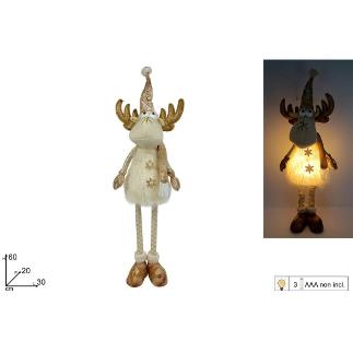 RENO 60 CM C/PELAJE C/DEC ORO C/LUZ