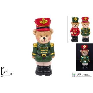 OSO SOLDADO 25 CM CERAMICA CON LUZ SRT DE 2
