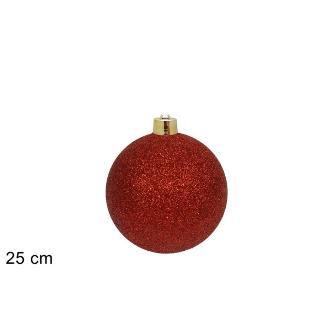 BOLA 25 CM BRILLANTE ROJA