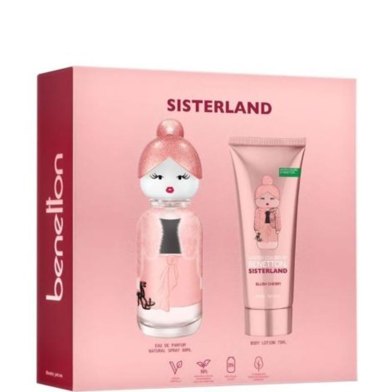 ESTUCHE BENETTON COLONIA 80 ML VAPO SISTERLAND BLUSH CHERRY+ BODY