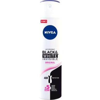 NIVEA DESOD SPRAY 200 ML WOMAN INVISIBLE ROPA BLANCA Y NEGRA