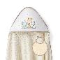 CAPA BAÑO 1X1 MOD JIRAFA ELEFANTE ESTAMPADO + BABERO BEIGE