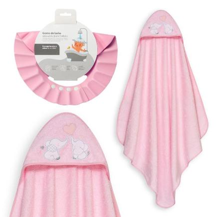 CAPA BAÑO 1X1 MOD PAREJITA ELEFANTE+ GORRO ROSA