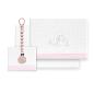 TRIPTICO CUNA CORALINA OSO ELEFANTE GLOBOS+BROCHE BCO/ROSA