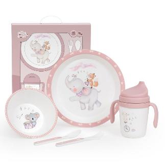 SET VAJILLA 5 PCS MOD MUSIC ROSA