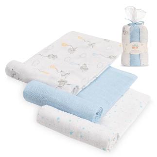 GASAS 80X80 PACK 3 MODELO ELEFANTES ESTRELLAS AZUL
