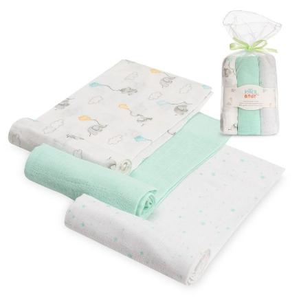 GASAS 80X80 PACK 3 MODELO ELEFANTES ESTRELLAS VERDE